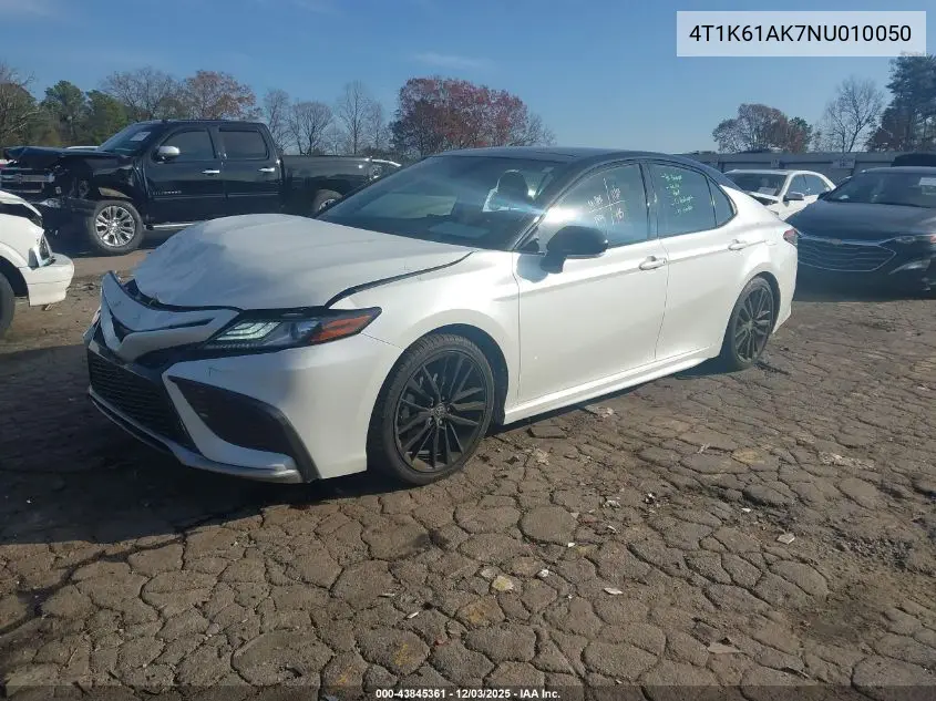 4T1K61AK7NU010050 2022 Toyota Camry Xse