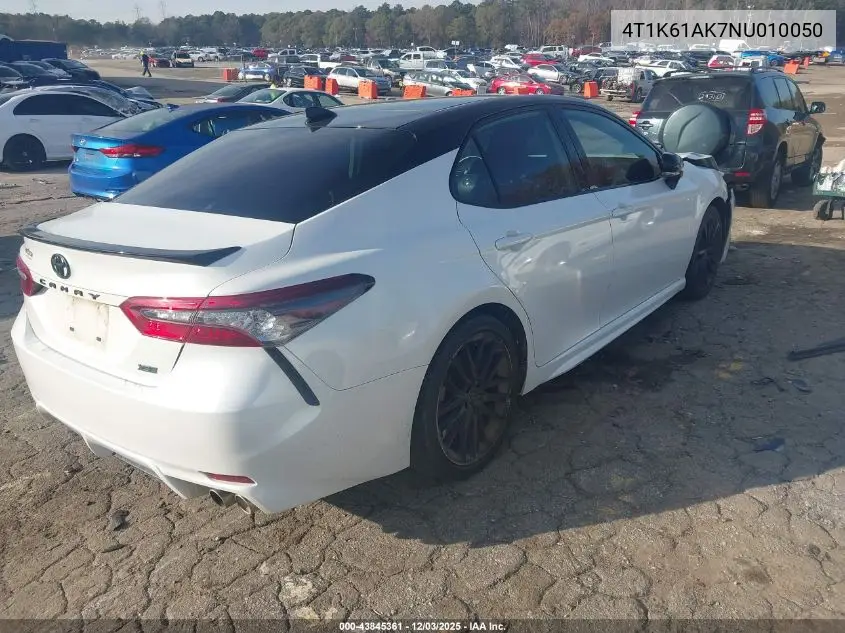 4T1K61AK7NU010050 2022 Toyota Camry Xse