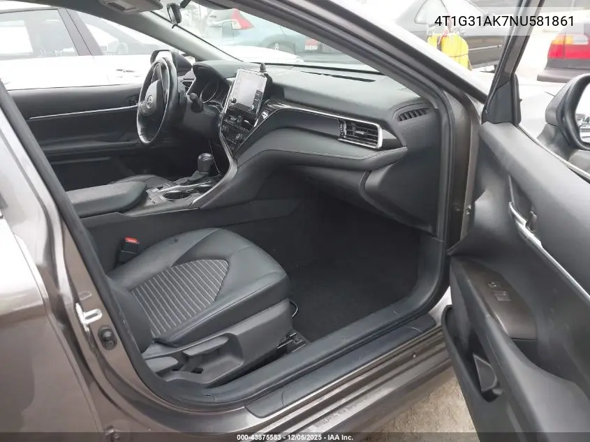 4T1G31AK7NU581861 2022 Toyota Camry Se Hybrid