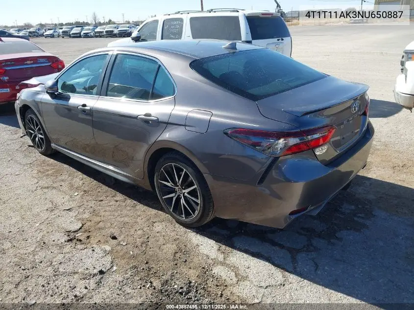 4T1T11AK3NU650887 2022 Toyota Camry Se