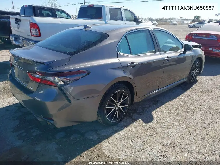 4T1T11AK3NU650887 2022 Toyota Camry Se