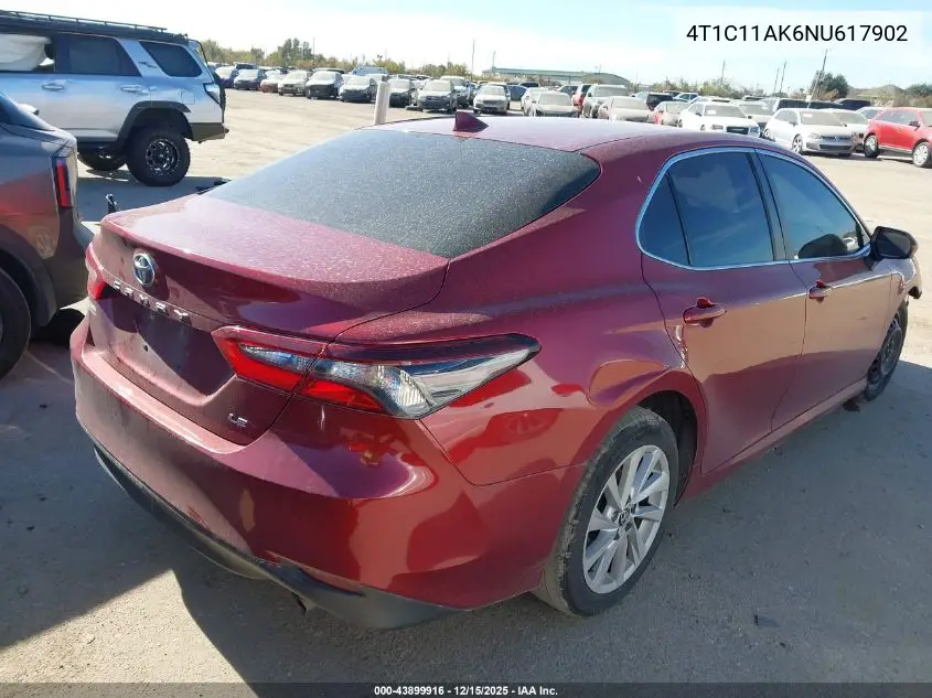 4T1C11AK6NU617902 2022 Toyota Camry Le