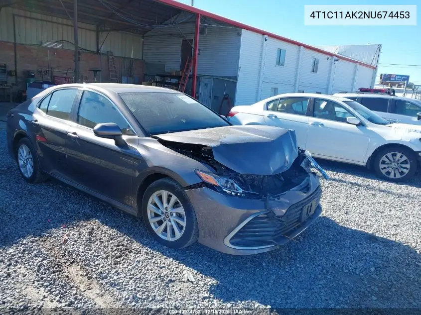 4T1C11AK2NU674453 2022 Toyota Camry Le