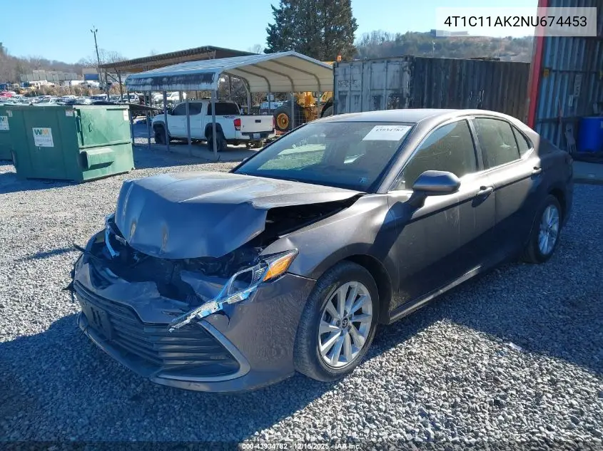 4T1C11AK2NU674453 2022 Toyota Camry Le