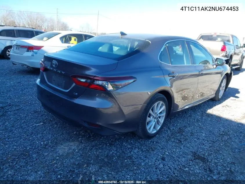 4T1C11AK2NU674453 2022 Toyota Camry Le