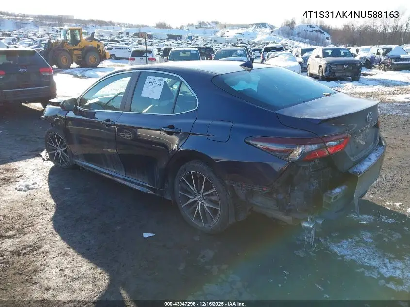 4T1S31AK4NU588163 2022 Toyota Camry Se Hybrid