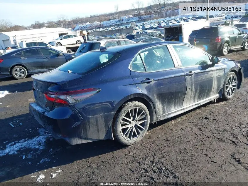 4T1S31AK4NU588163 2022 Toyota Camry Se Hybrid