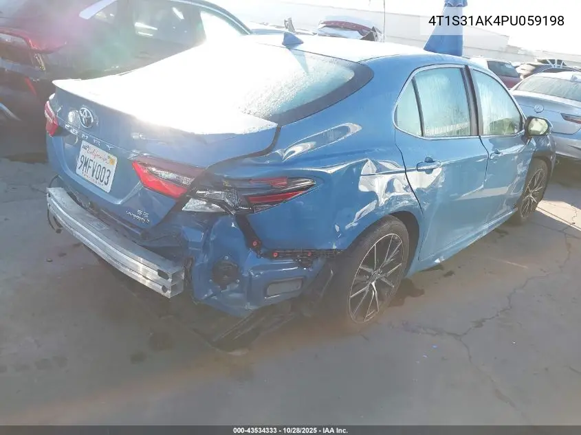 4T1S31AK4PU059198 2023 Toyota Camry Se Hybrid