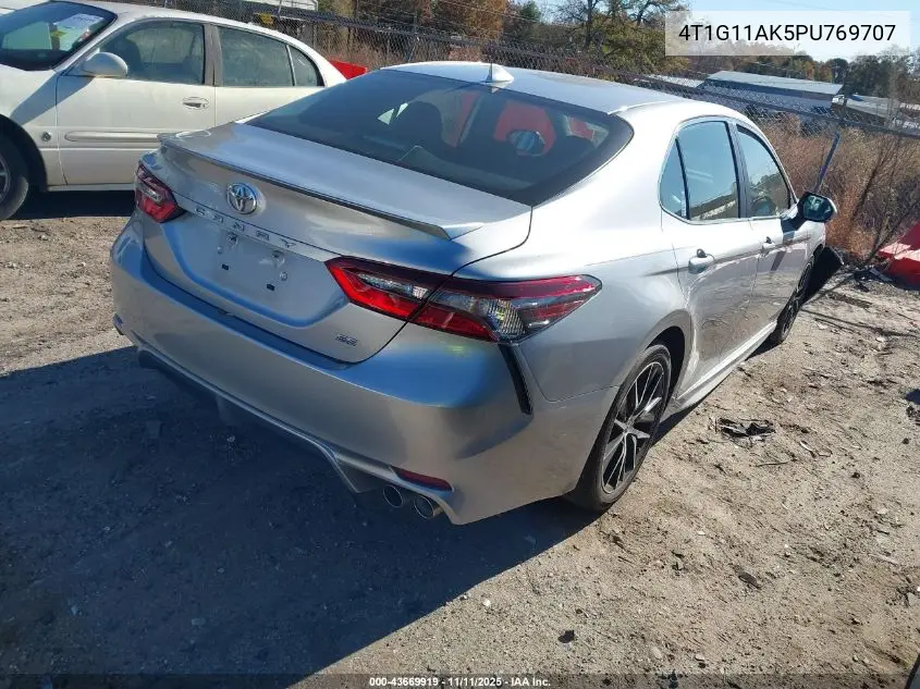 4T1G11AK5PU769707 2023 Toyota Camry Se