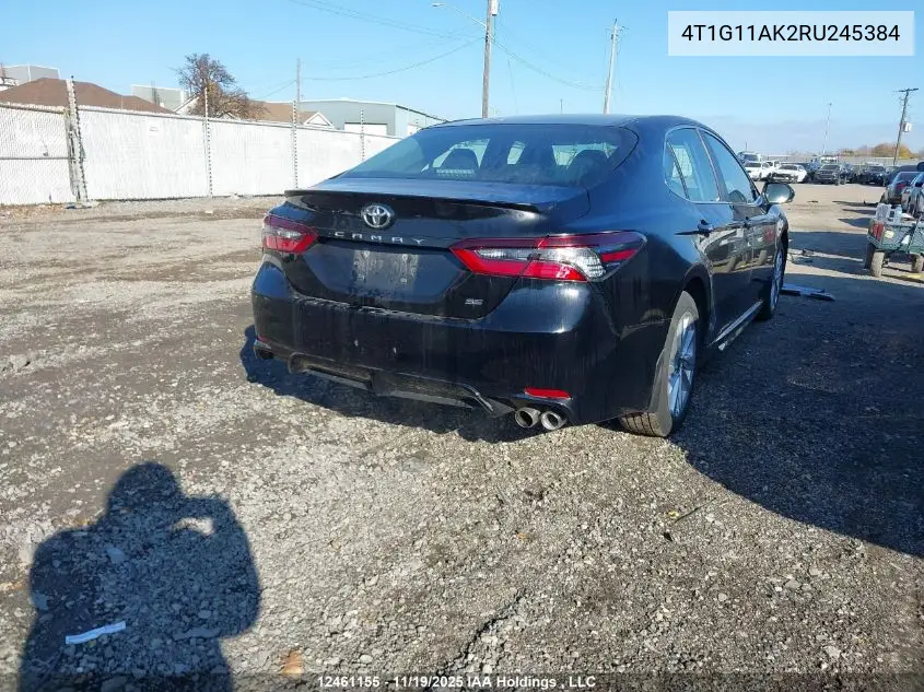 4T1G11AK2RU245384 2024 Toyota Camry Se Night Shade/Se