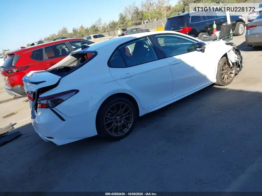 4T1G11AK1RU228172 2024 Toyota Camry Se Nightshade