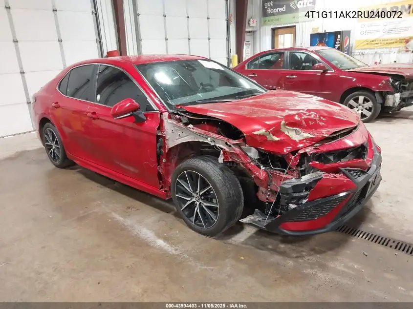 4T1G11AK2RU240072 2024 Toyota Camry Se