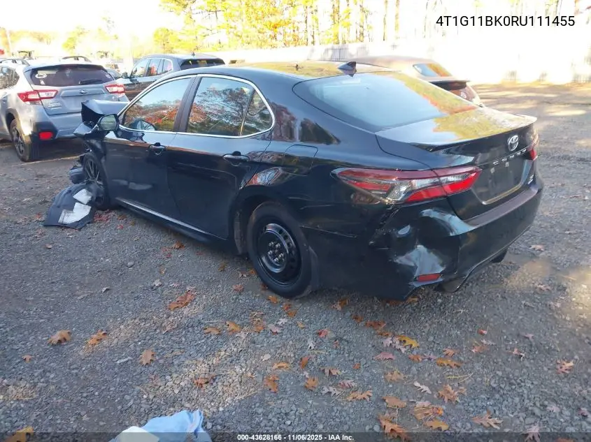 4T1G11BK0RU111455 2024 Toyota Camry Se