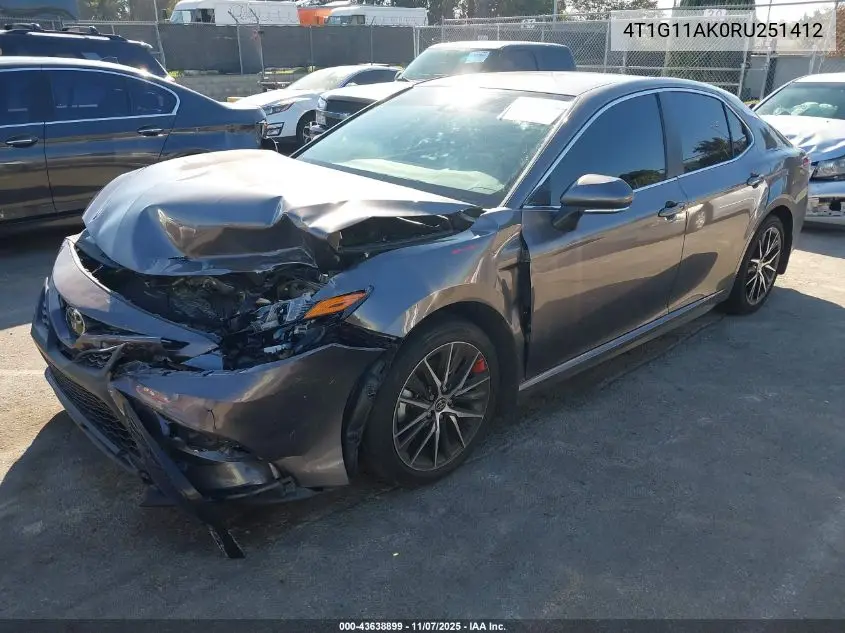 4T1G11AK0RU251412 2024 Toyota Camry Se