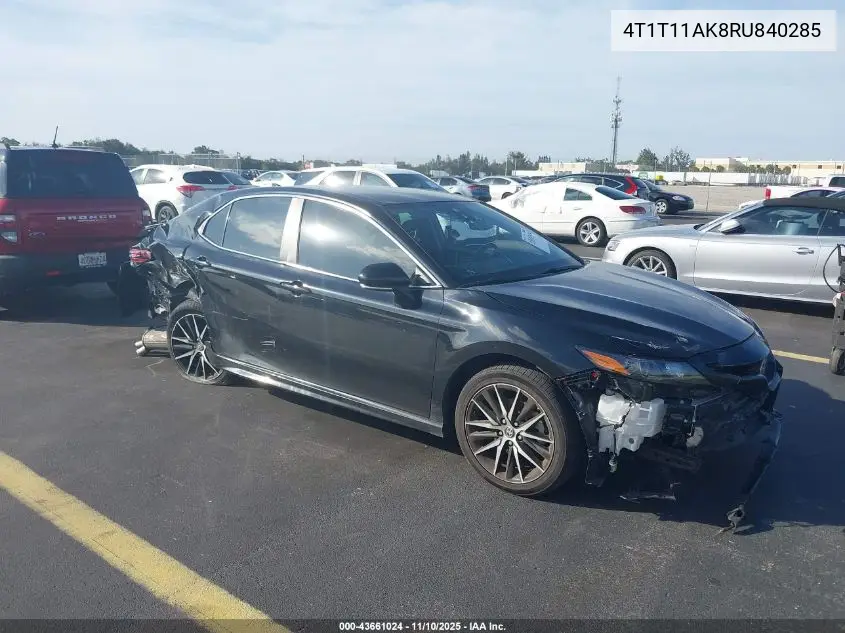 4T1T11AK8RU840285 2024 Toyota Camry Se
