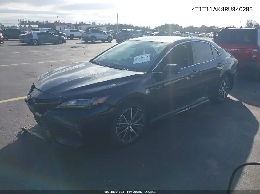 4T1T11AK8RU840285 2024 Toyota Camry Se