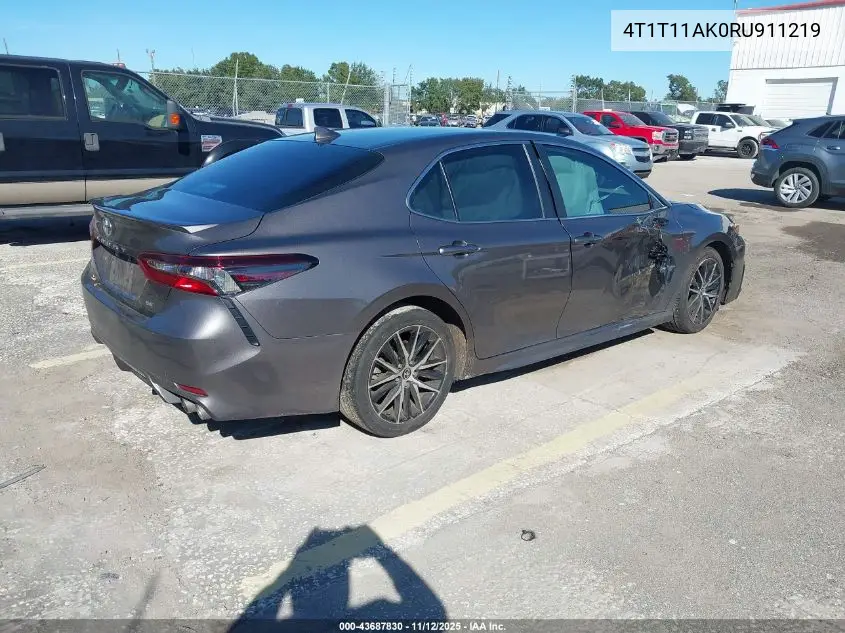4T1T11AK0RU911219 2024 Toyota Camry Se