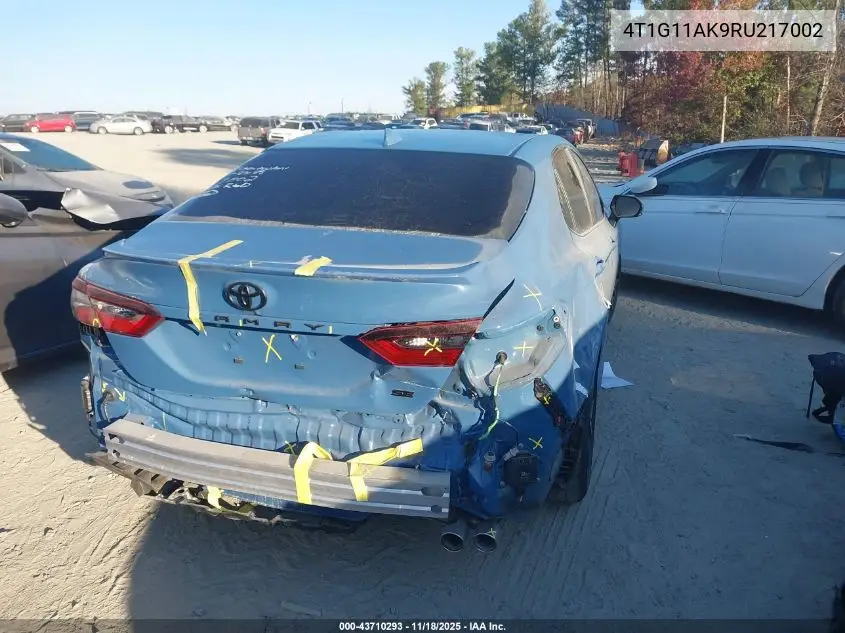 4T1G11AK9RU217002 2024 Toyota Camry Se