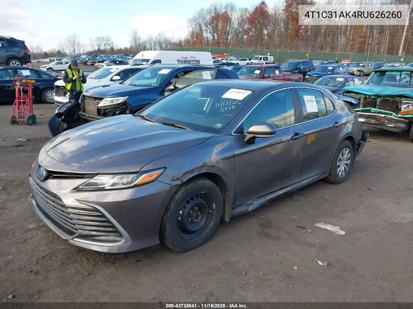 4T1C31AK4RU626260 2024 Toyota Camry Hybrid Le