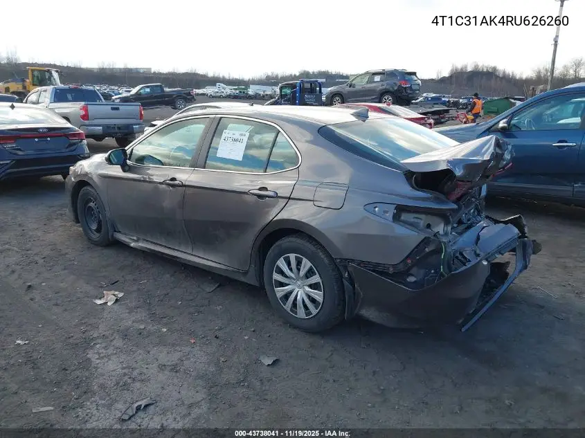 4T1C31AK4RU626260 2024 Toyota Camry Hybrid Le