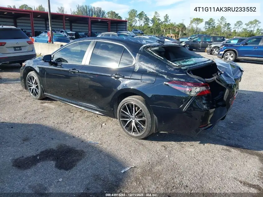 4T1G11AK3RU233552 2024 Toyota Camry Se