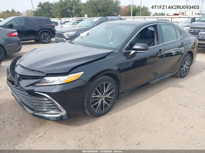 4T1FZ1AK2RU093403 2024 Toyota Camry Xle V6