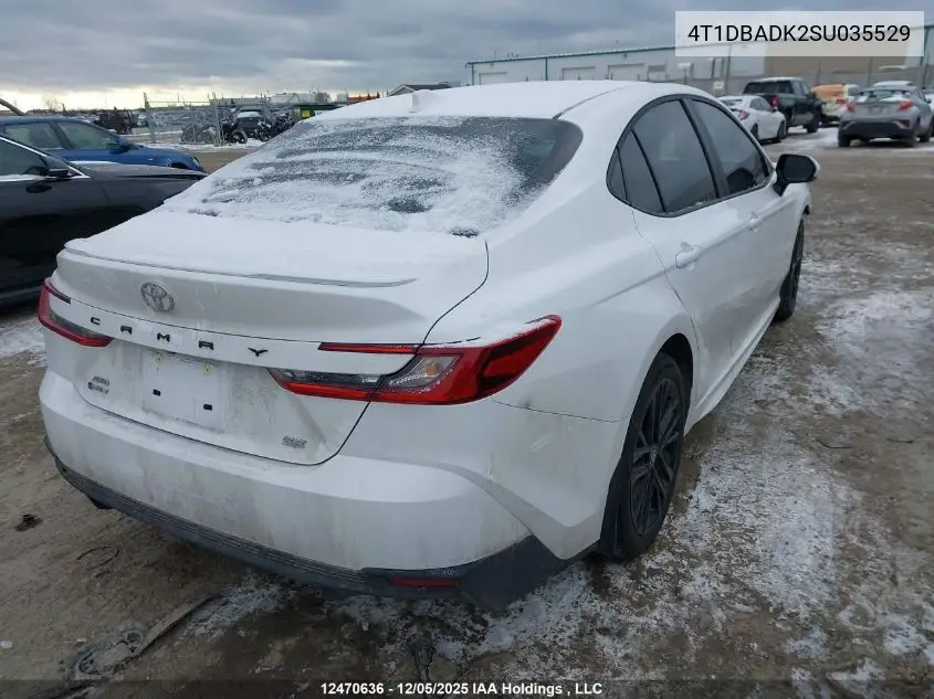 4T1DBADK2SU035529 2025 Toyota Camry Se Upgrade