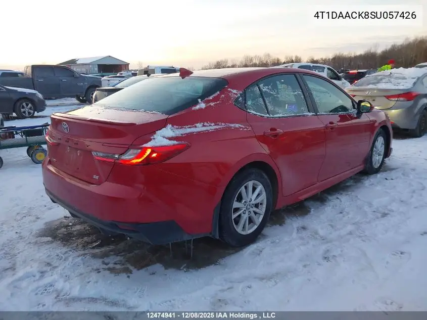 4T1DAACK8SU057426 2025 Toyota Camry Xse/Xle/Le/Se