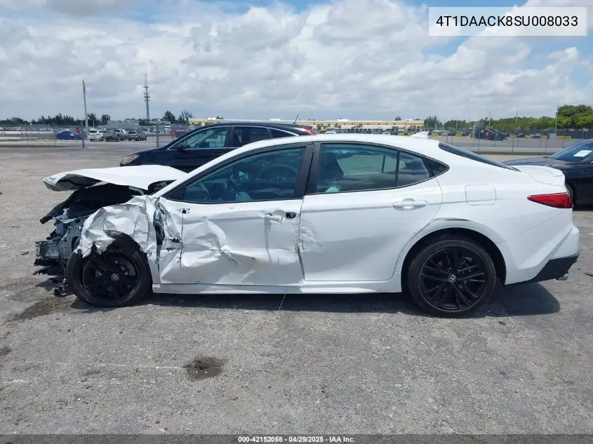 4T1DAACK8SU008033 2025 Toyota Camry Se