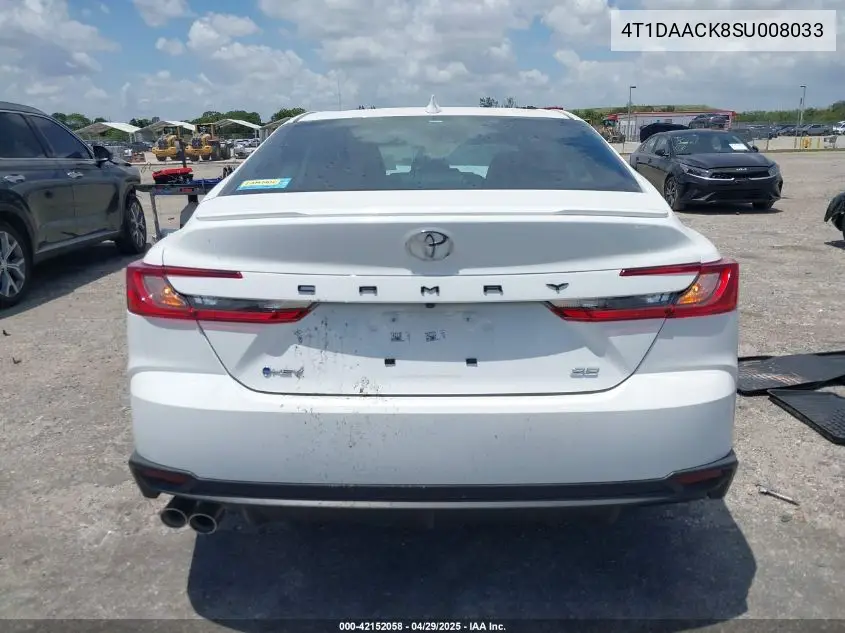 4T1DAACK8SU008033 2025 Toyota Camry Se