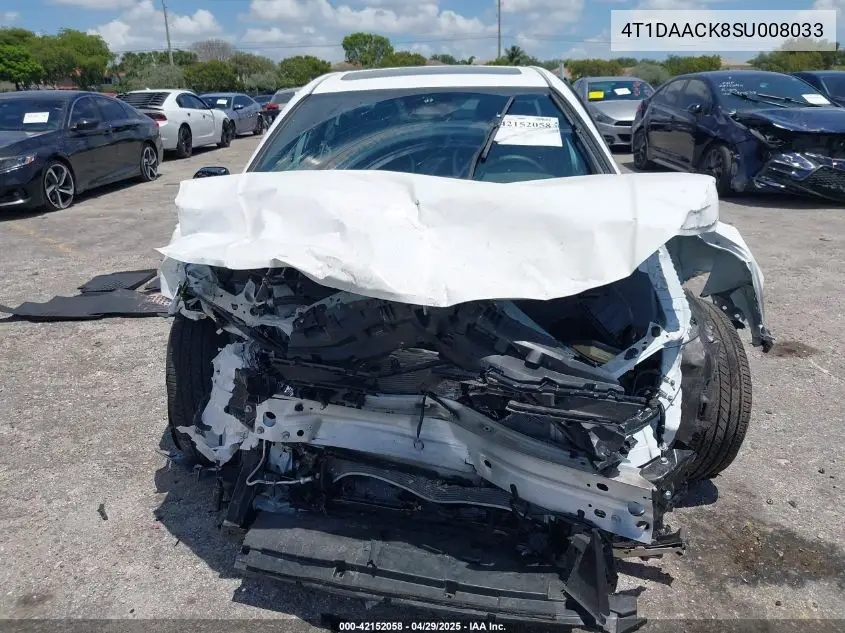 4T1DAACK8SU008033 2025 Toyota Camry Se