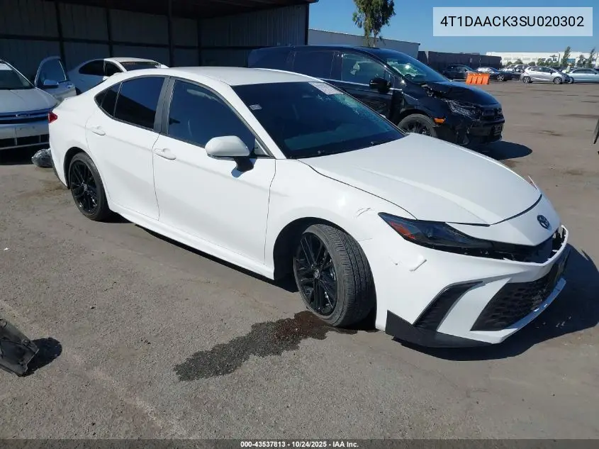 4T1DAACK3SU020302 2025 Toyota Camry Se