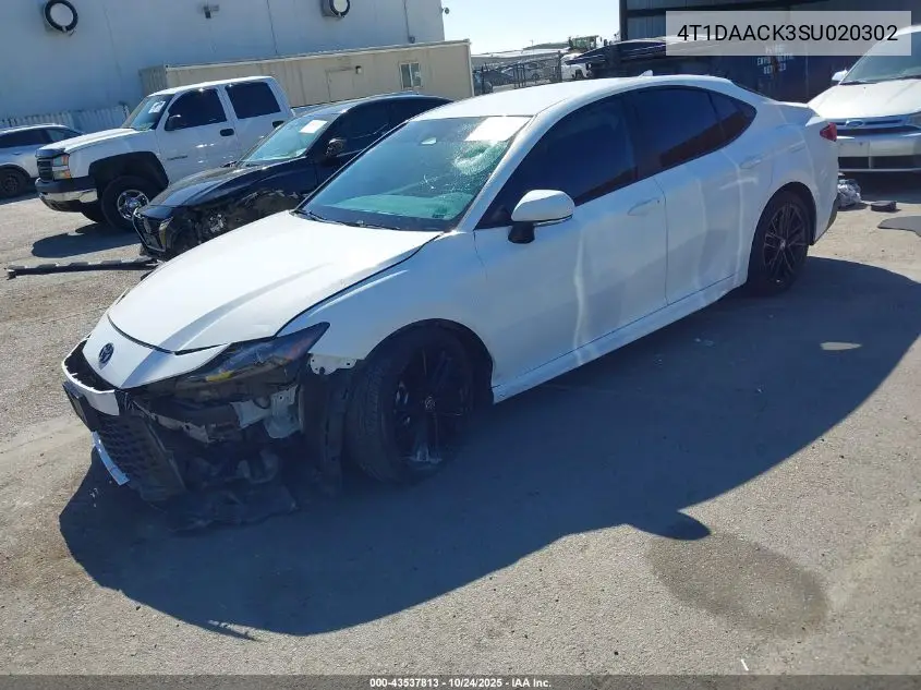4T1DAACK3SU020302 2025 Toyota Camry Se