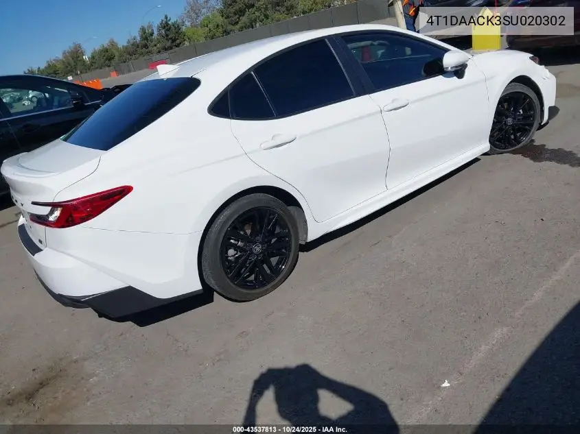 4T1DAACK3SU020302 2025 Toyota Camry Se