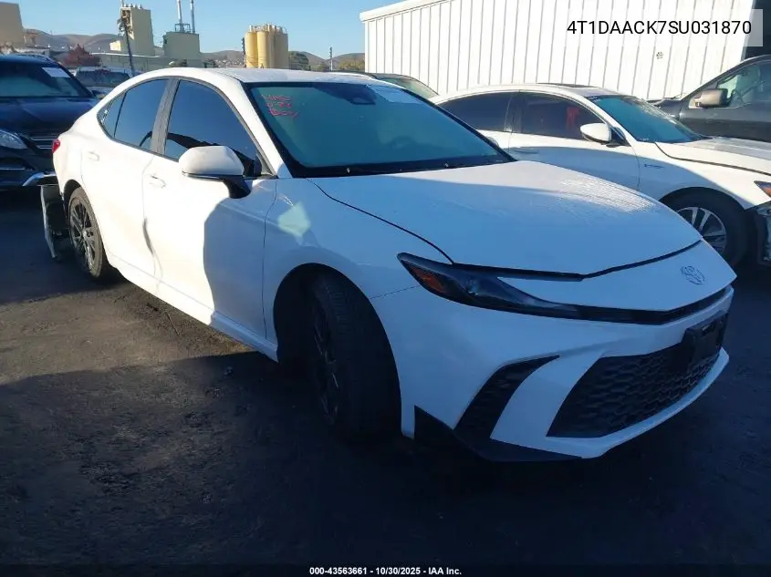 4T1DAACK7SU031870 2025 Toyota Camry Se