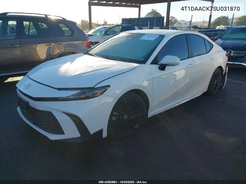 4T1DAACK7SU031870 2025 Toyota Camry Se
