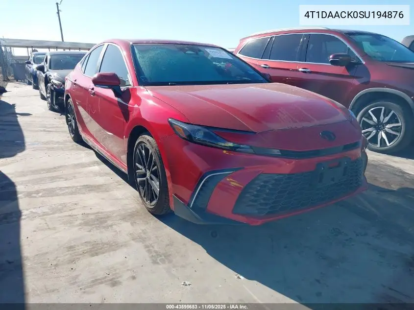 4T1DAACK0SU194876 2025 Toyota Camry Se