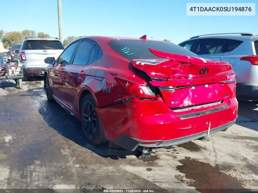 4T1DAACK0SU194876 2025 Toyota Camry Se