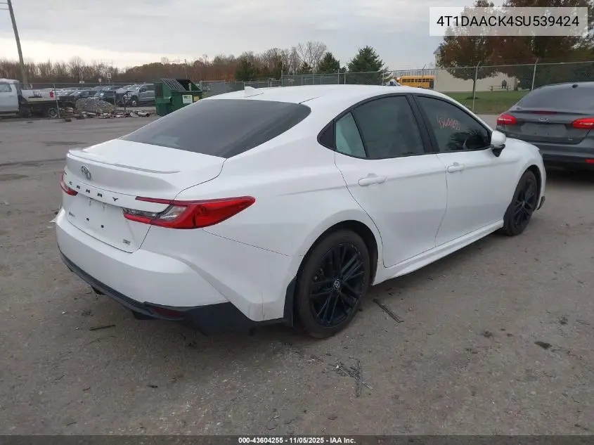 4T1DAACK4SU539424 2025 Toyota Camry Se