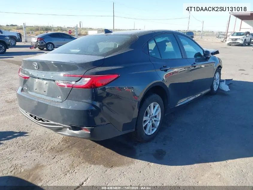 4T1DAACK2SU131018 2025 Toyota Camry Le