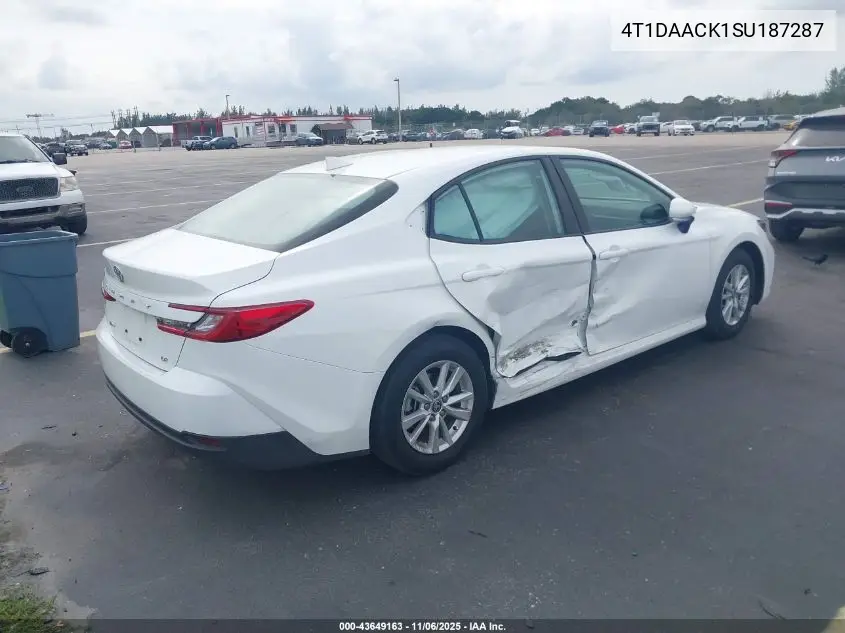 4T1DAACK1SU187287 2025 Toyota Camry Le