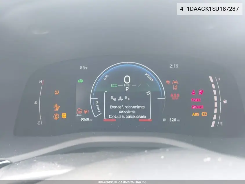 4T1DAACK1SU187287 2025 Toyota Camry Le