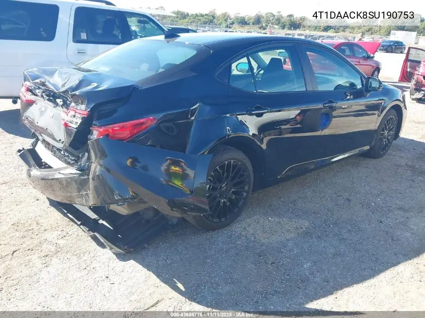 4T1DAACK8SU190753 2025 Toyota Camry Le
