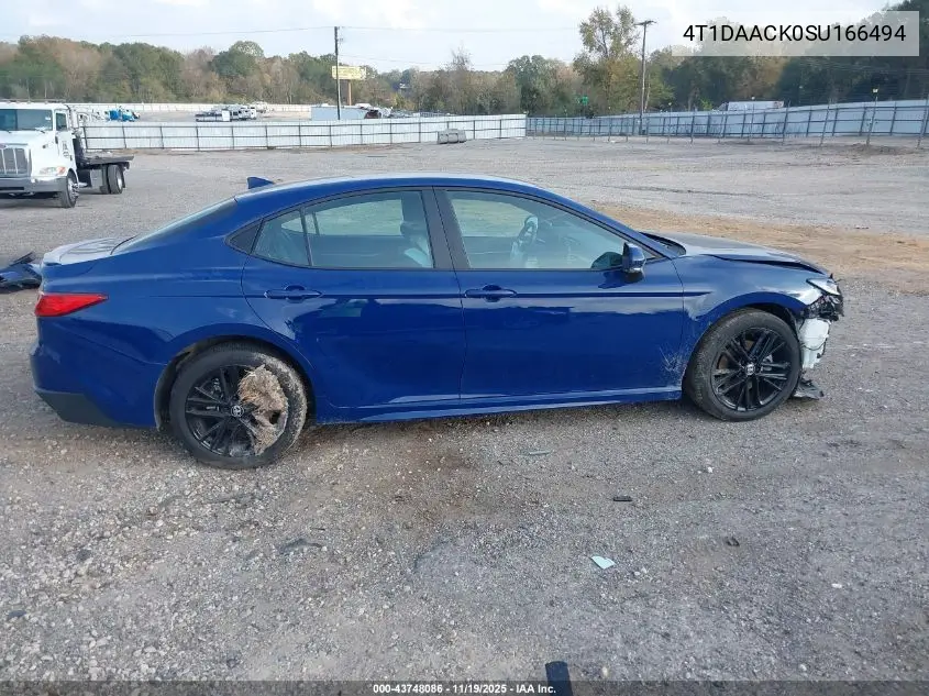 4T1DAACK0SU166494 2025 Toyota Camry Se