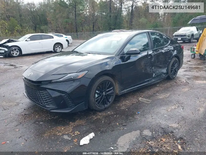 4T1DAACK2SU149681 2025 Toyota Camry Se