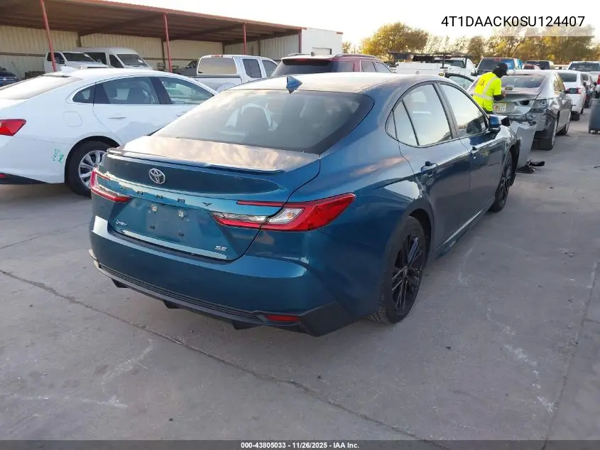 4T1DAACK0SU124407 2025 Toyota Camry Se