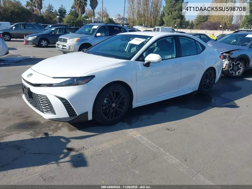 4T1DAACK5SU598708 2025 Toyota Camry Se