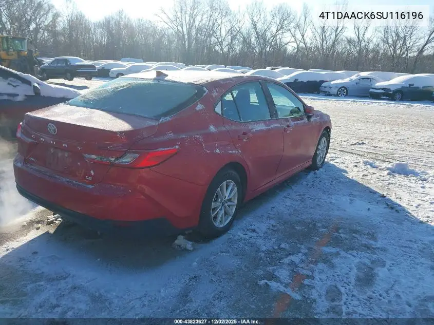 4T1DAACK6SU116196 2025 Toyota Camry Le