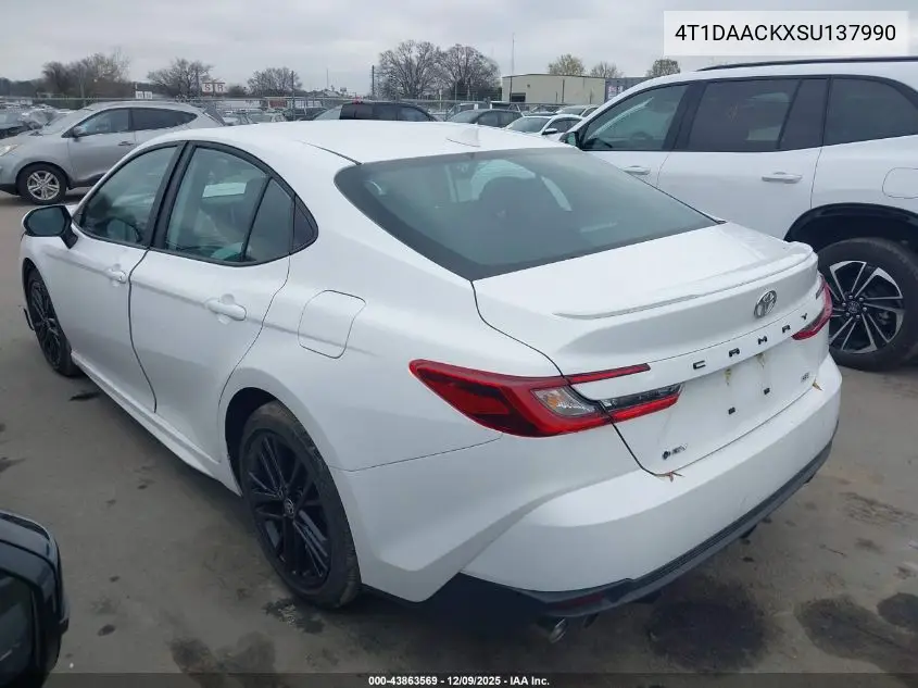 4T1DAACKXSU137990 2025 Toyota Camry Se