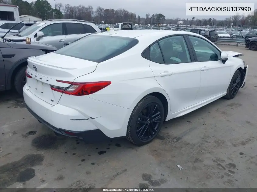 4T1DAACKXSU137990 2025 Toyota Camry Se